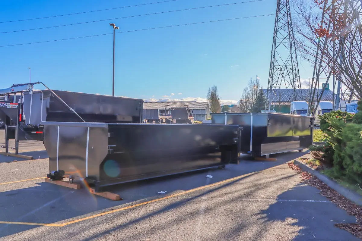 Roll-off dumpster ready for waste disposal at job site for Roll Off Dumpster Rental in Canutillo